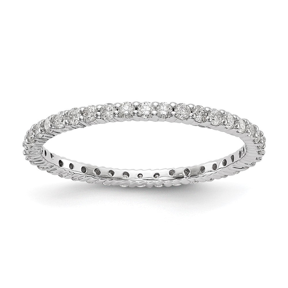 14k White Gold 1/2 carat Lab Grown Diamond VS/SI+ G+ Size 5.5 Shared Prong Eternity Band