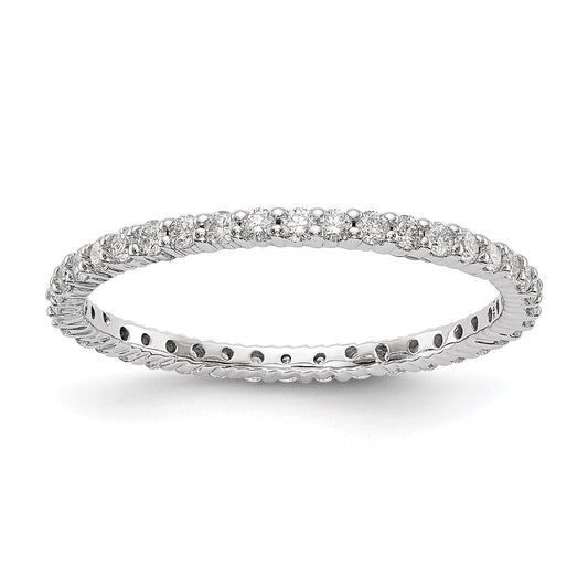14k White Gold 1/2 carat Lab Grown Diamond VS/SI+ G+ Size 5.5 Shared Prong Eternity Band