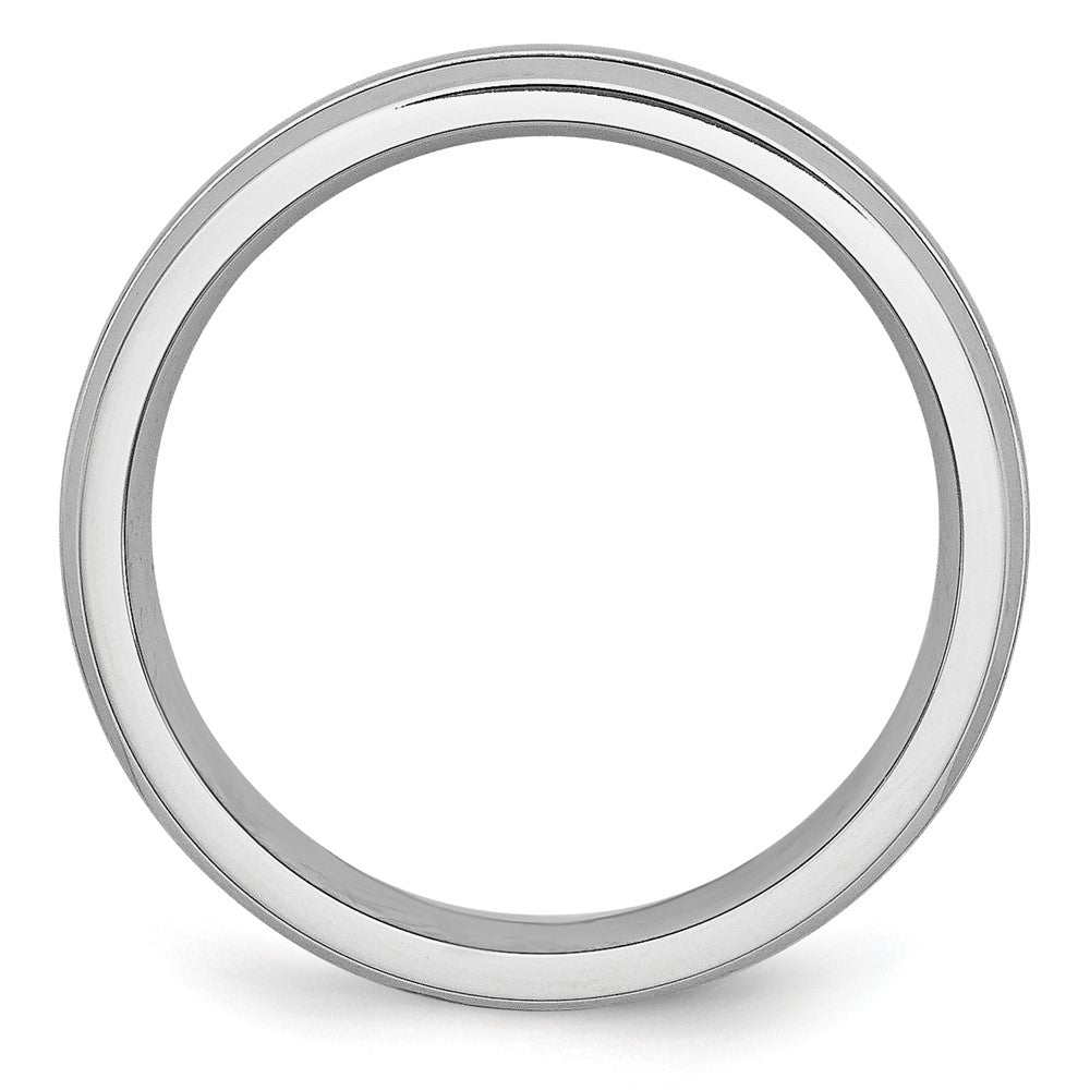 Cobalt Polished and Satin Grooved 6mm Band Size - 11