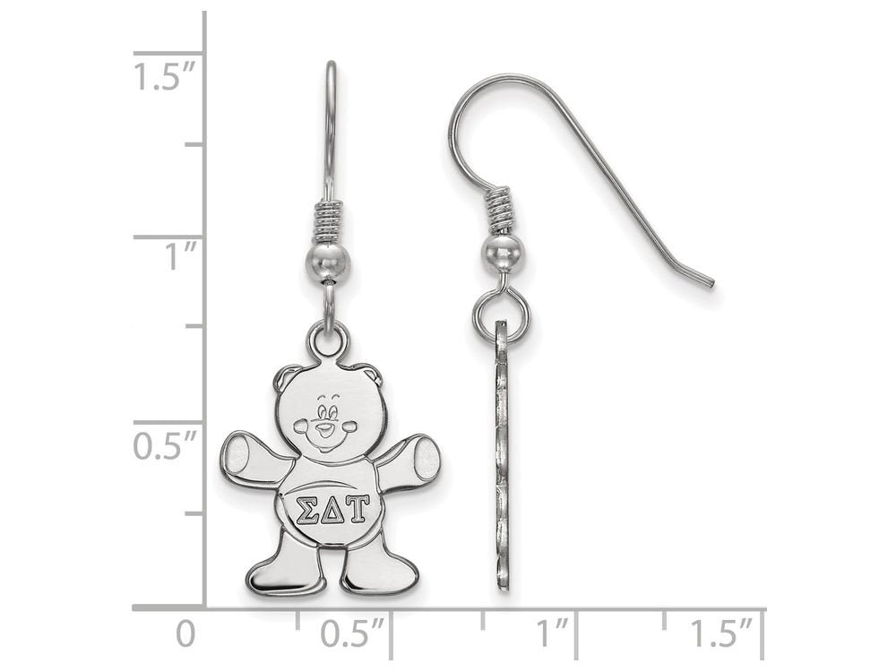 Sterling Silver Official Licensed Greek Sororities Sigma Delta Tau Medium Dangle Earrings
