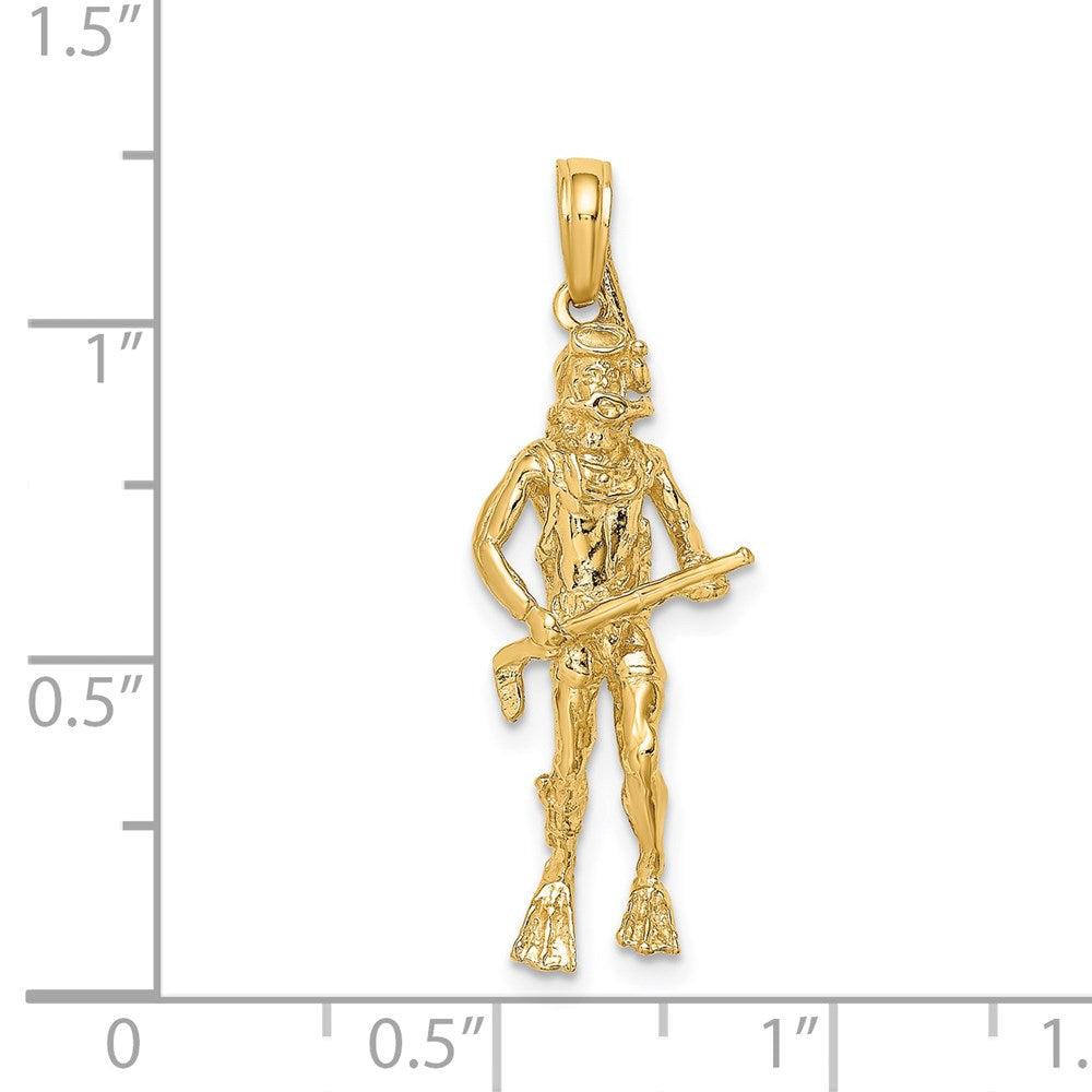 14K 3-D Scuba Diver Charm