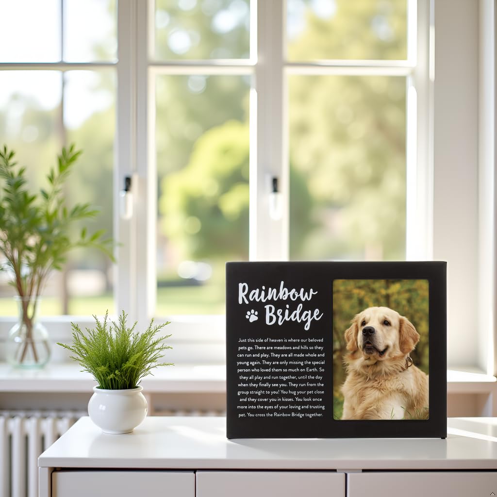 Black Wooden RAINBOW BRIDGE Pet Memorial Remembrance 3.5x5 Photo Frame QGM20986