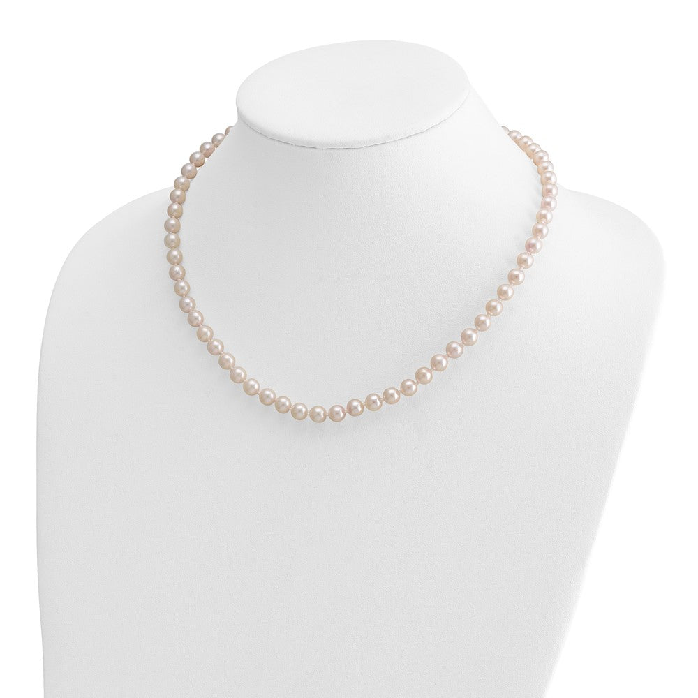 14k 6-7mm White Round Akoya Saltwater Cultured Pearl 18 inch Necklace