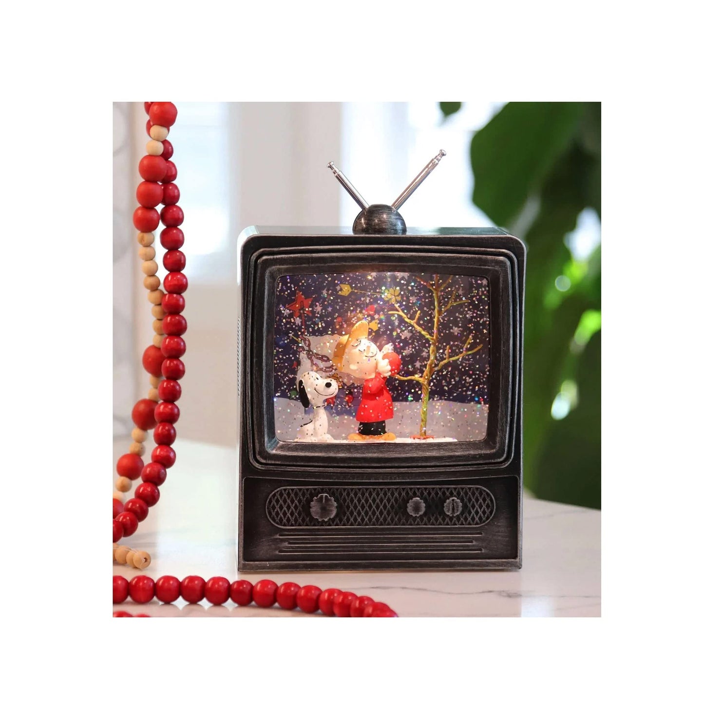 Roman 9" LED Lighted Snoopy TV Christmas Snow Globe