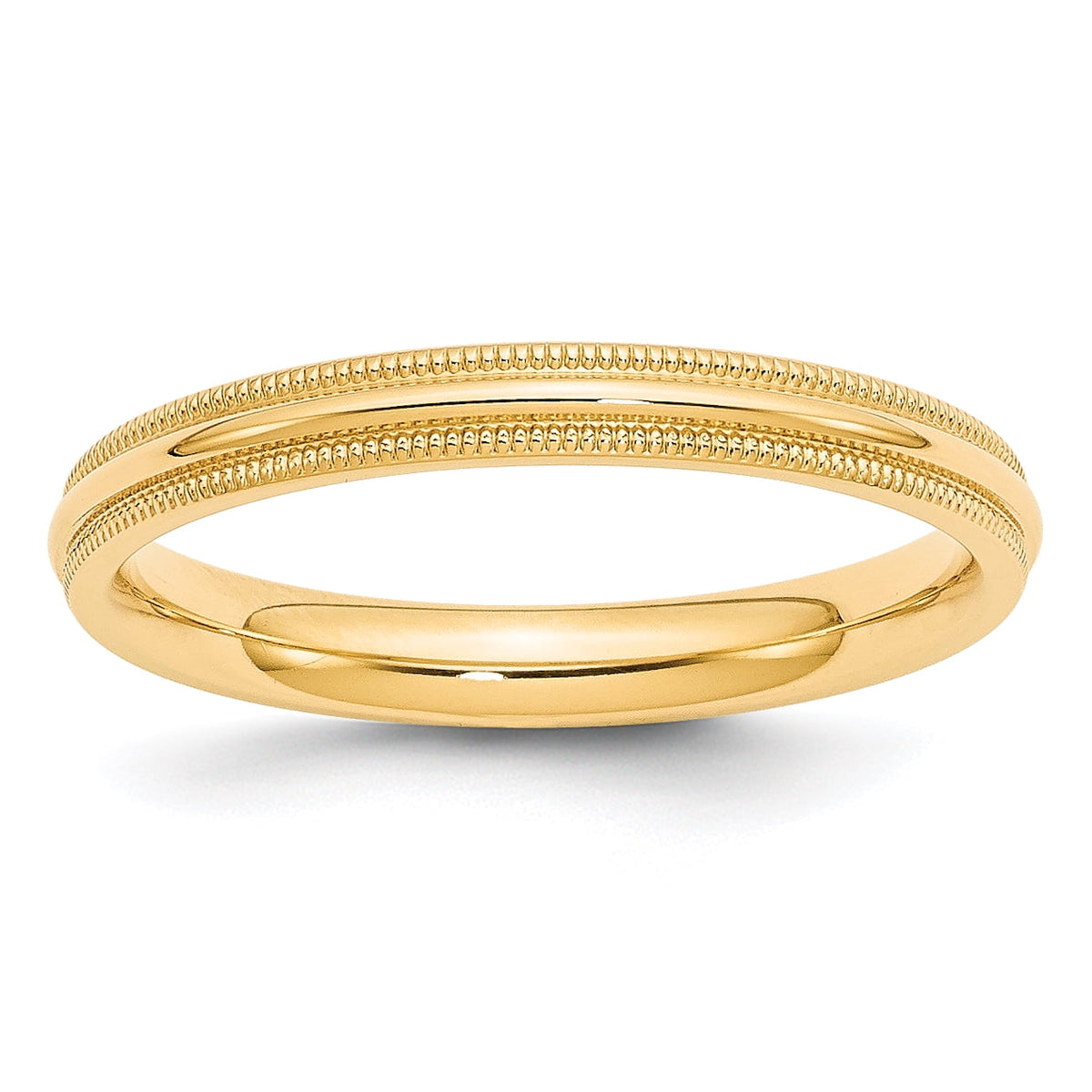 Primal Gold 14 Karat Yellow Gold 3mm Milgrain Comfort Fit Band Size 9