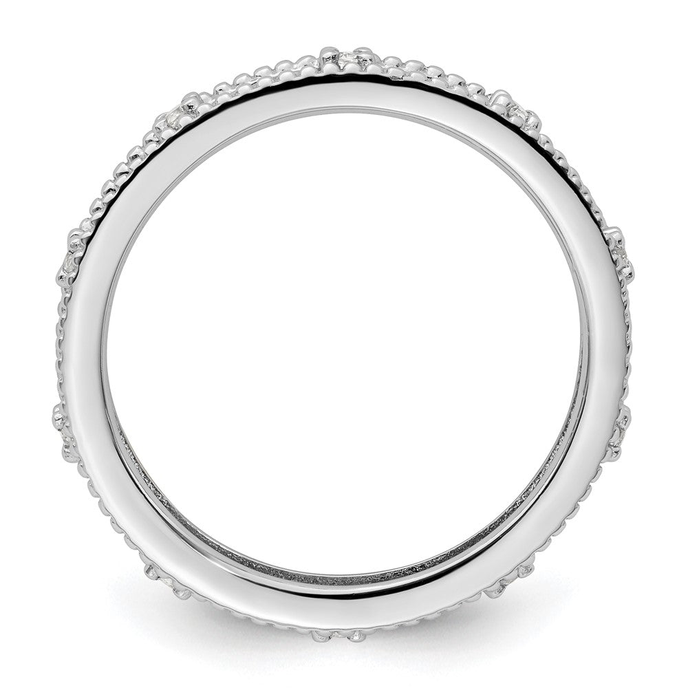 Sterling Silver Stackable Expressions White Topaz Ring Size -10