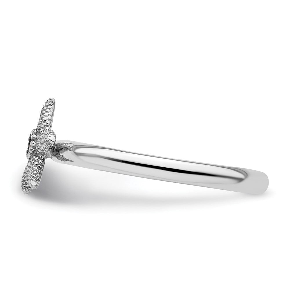 Sterling Silver Stackable Expressions Amethyst Starfish Ring Size -7