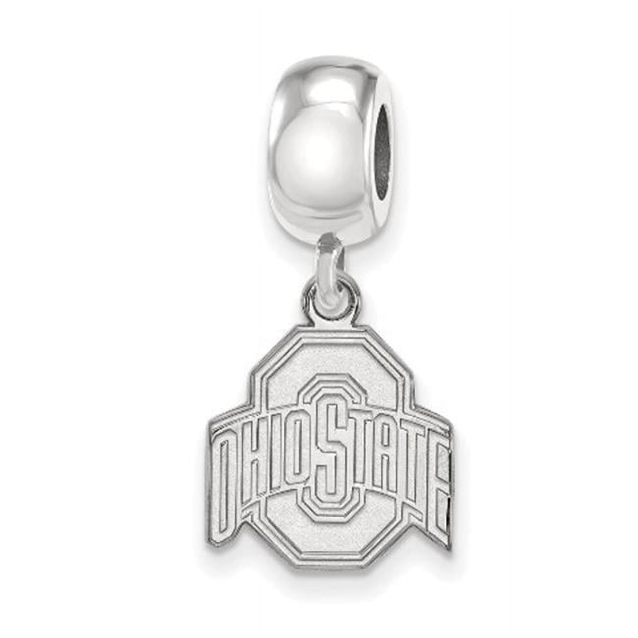 Sterling Silver Rhodium-plated LogoArt The Ohio State University Small Dangle Bead Charm