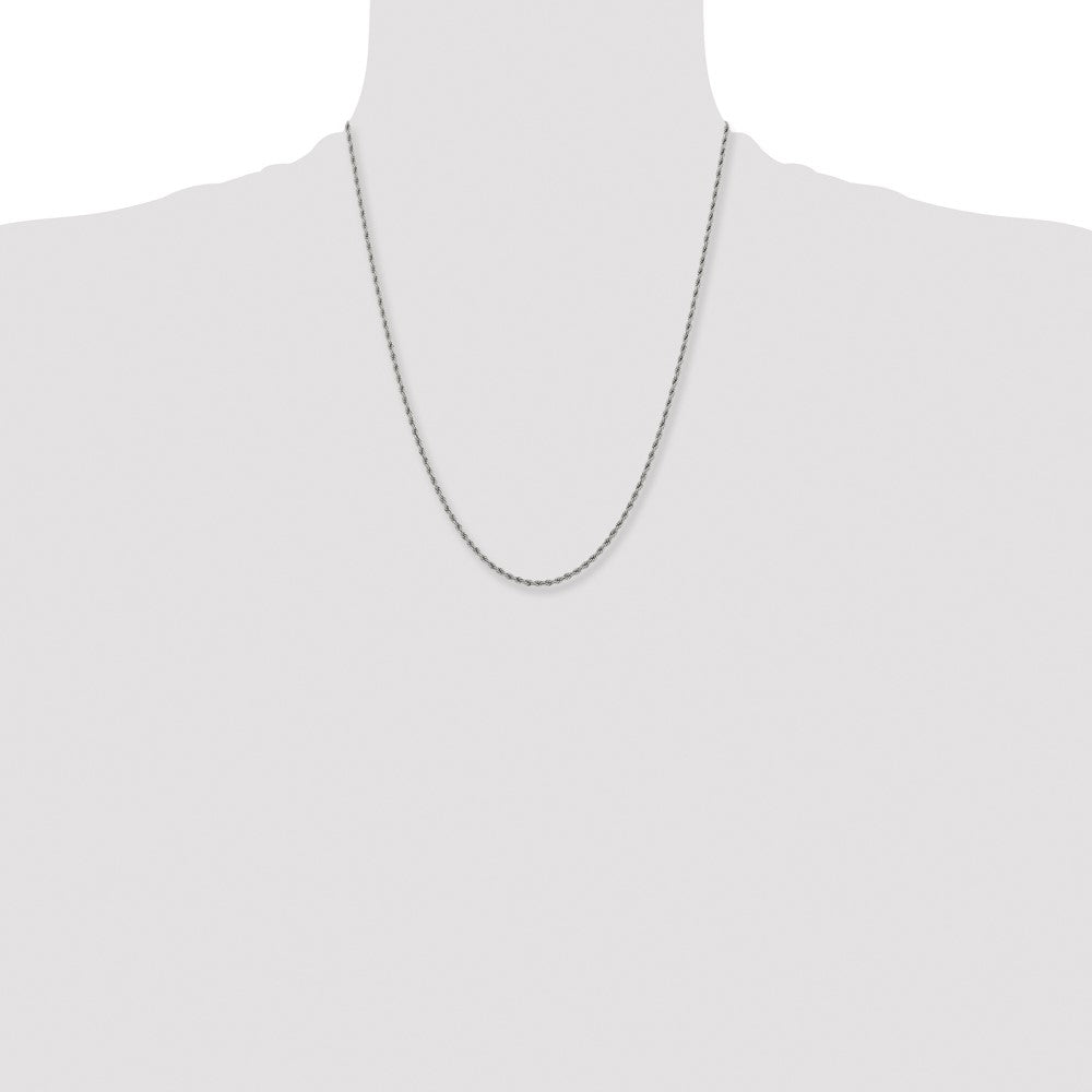 Stainless Steel Polished 2.4mm 22 inch Rope Chain