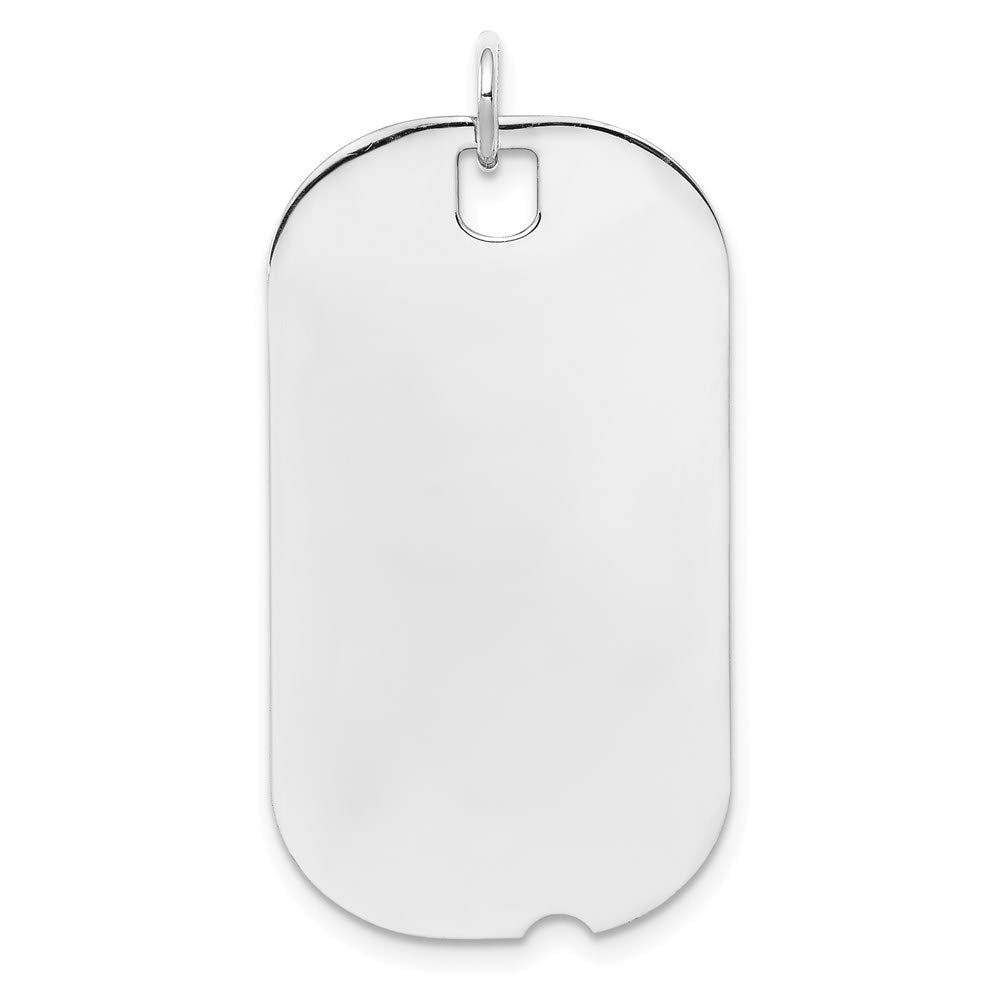Sterling Silver Rhodium-plated Engraveable Dog Tag Disc Charm