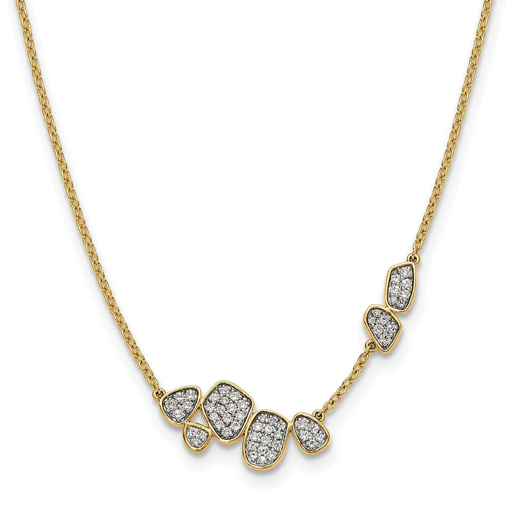 14k 1/2 carat Lab Grown Diamond VS/SI+ G+ 16 inch Fancy Cluster Necklace
