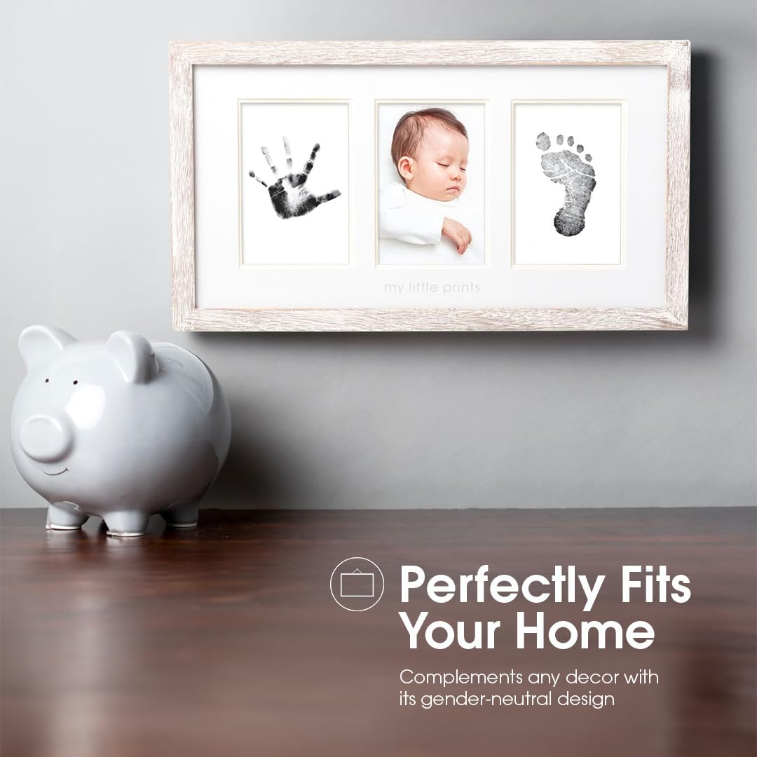 Babyprints MY LITTLE PRINTS Rustic 3.75x5.25 Photo Frame with Clean Touch Ink Pad