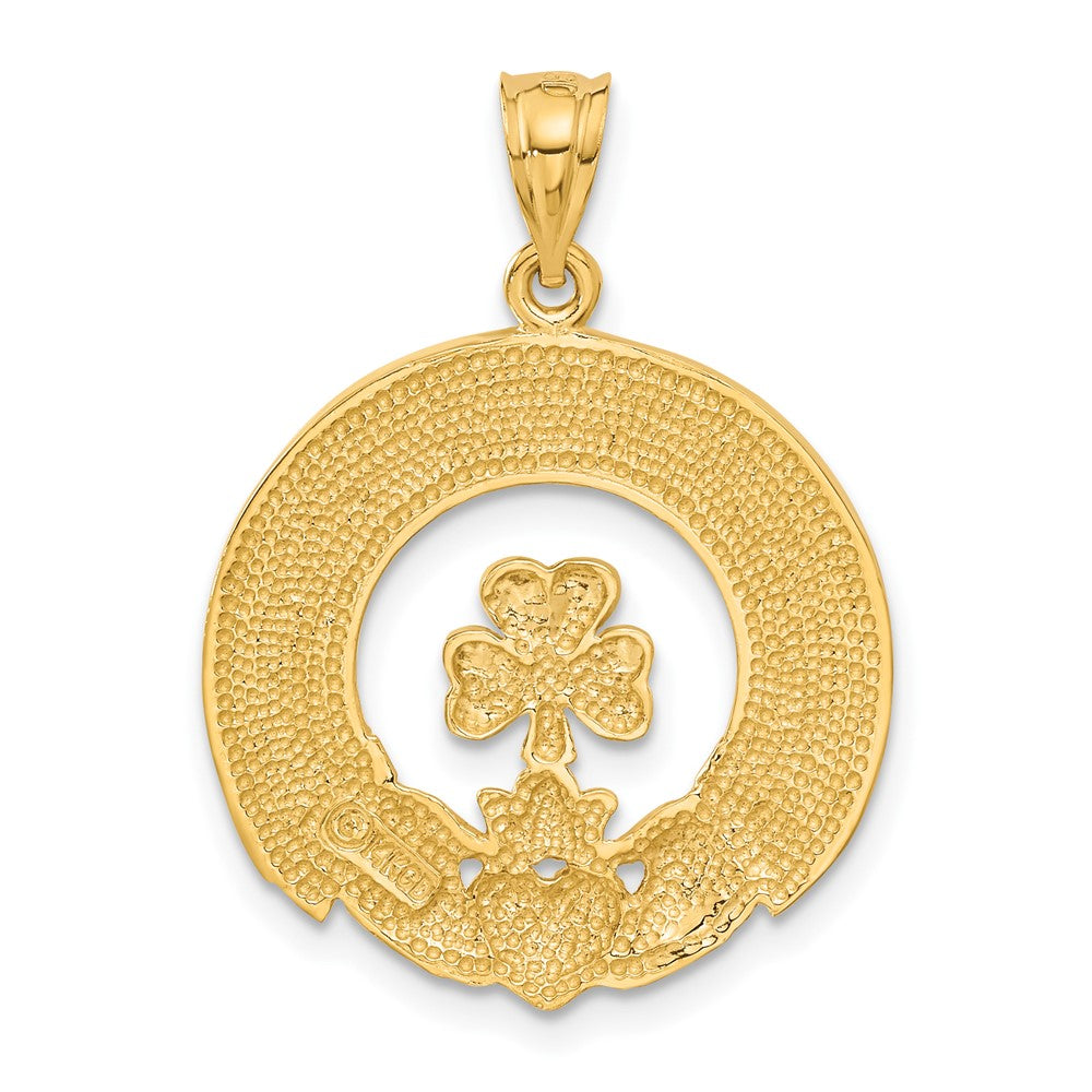 14k Claddagh Leaf Charm