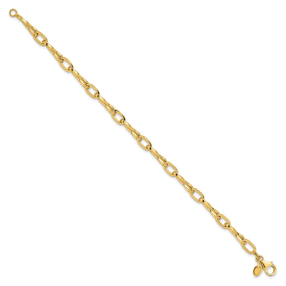 14K Polished Fancy Link Bracelet 7.5  inches