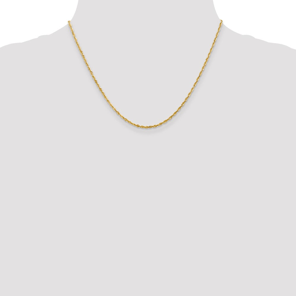 14K 18 inch 2mm Ultra Diamond-cut Rope with Lobster Clasp Chain