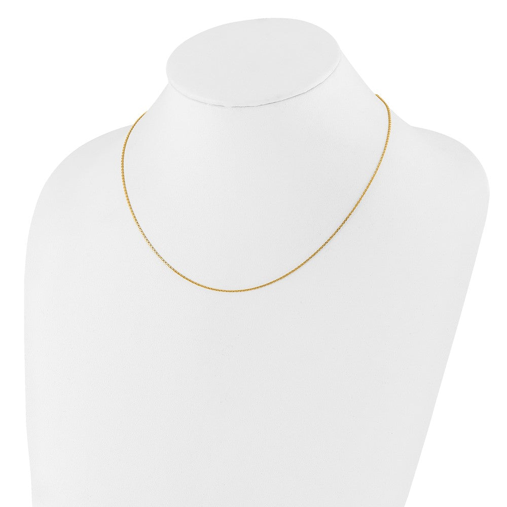 10k Yellow Gold 1.05mm D/C Cable 2in+2in Adjustable Chain