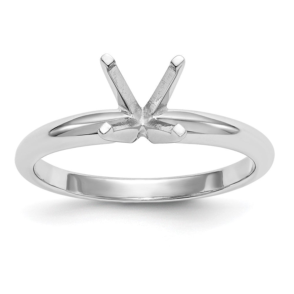 14k White Gold 5/8 carat Lightweight Half-Round 4-Prong Round Solitaire Ring Mounting