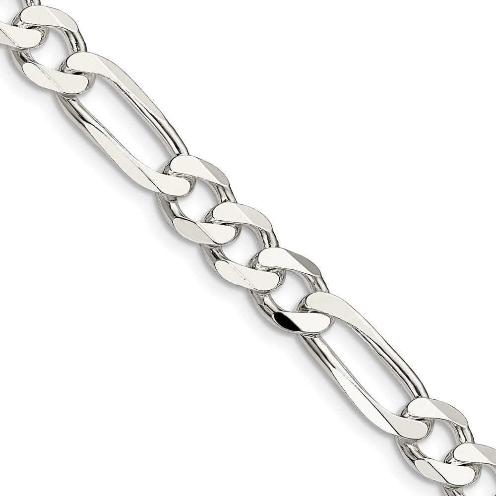 Sterling Silver 7.5mm Figaro Chain 22 Inches