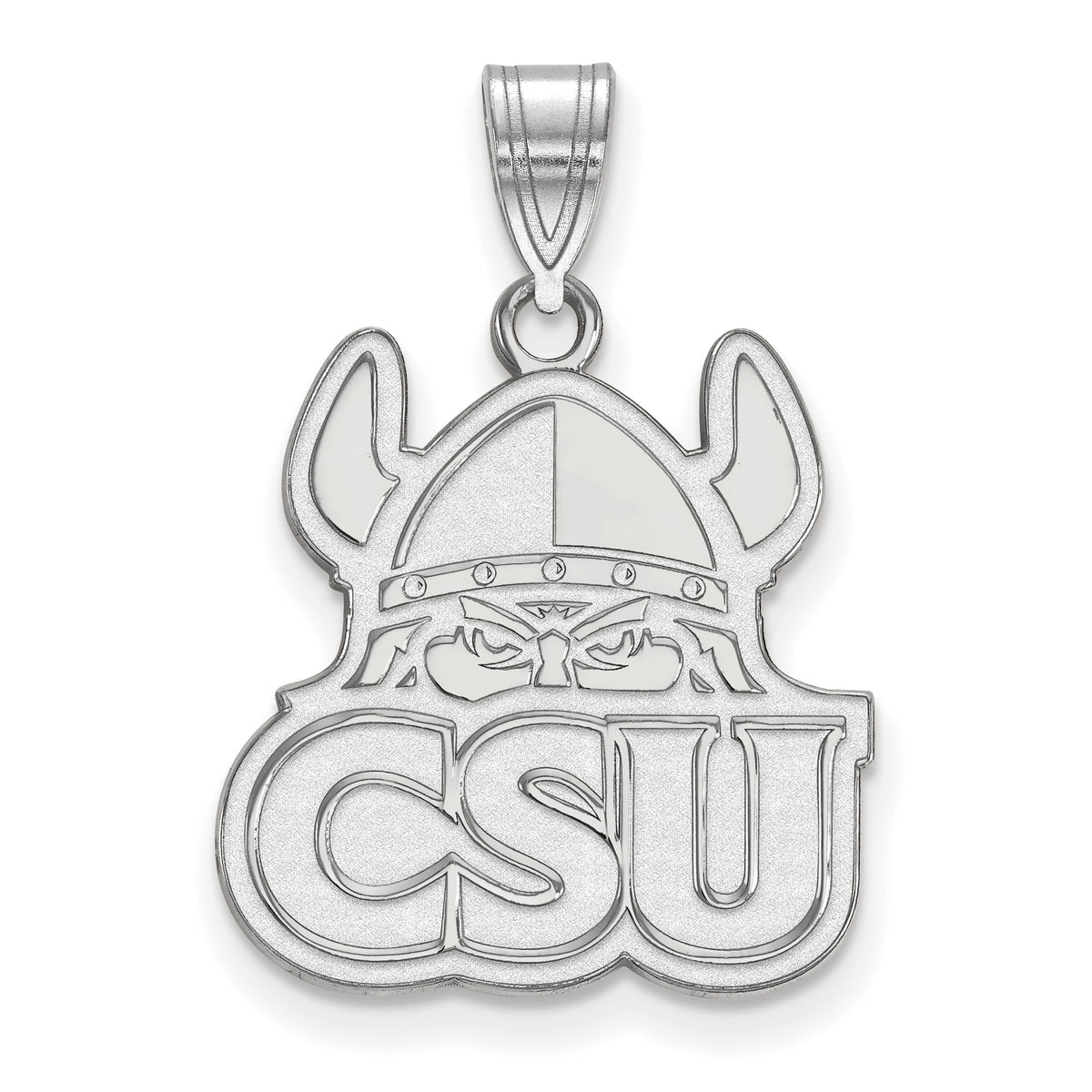 Sterling Silver LogoArt Official Licensed Collegiate Cleveland State University (CSU) Large Pendant