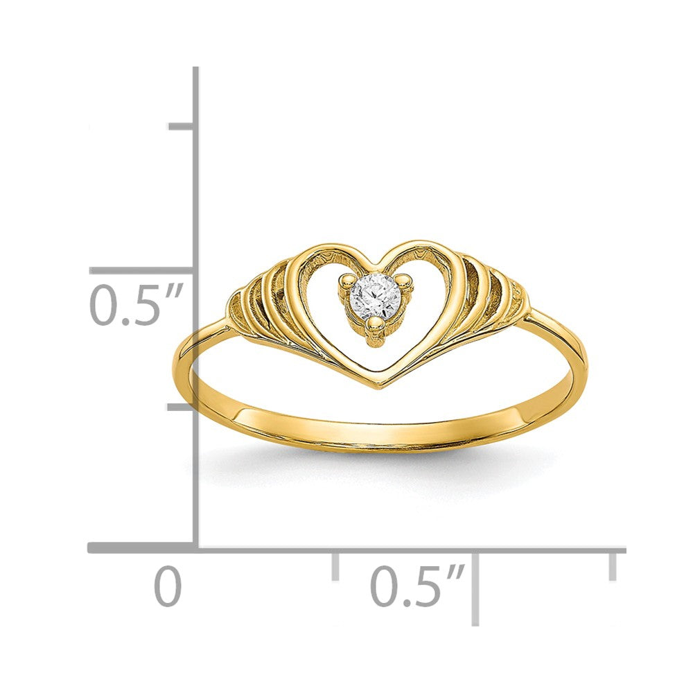 10k CZ Heart Ring