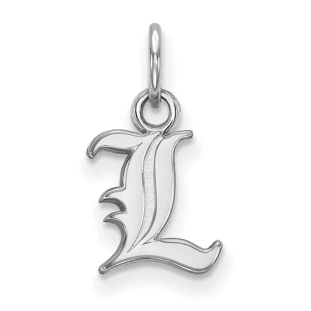 Sterling Silver Rhodium-plated LogoArt University of Louisville Letter L Extra Small Pendant Q-SS001UL