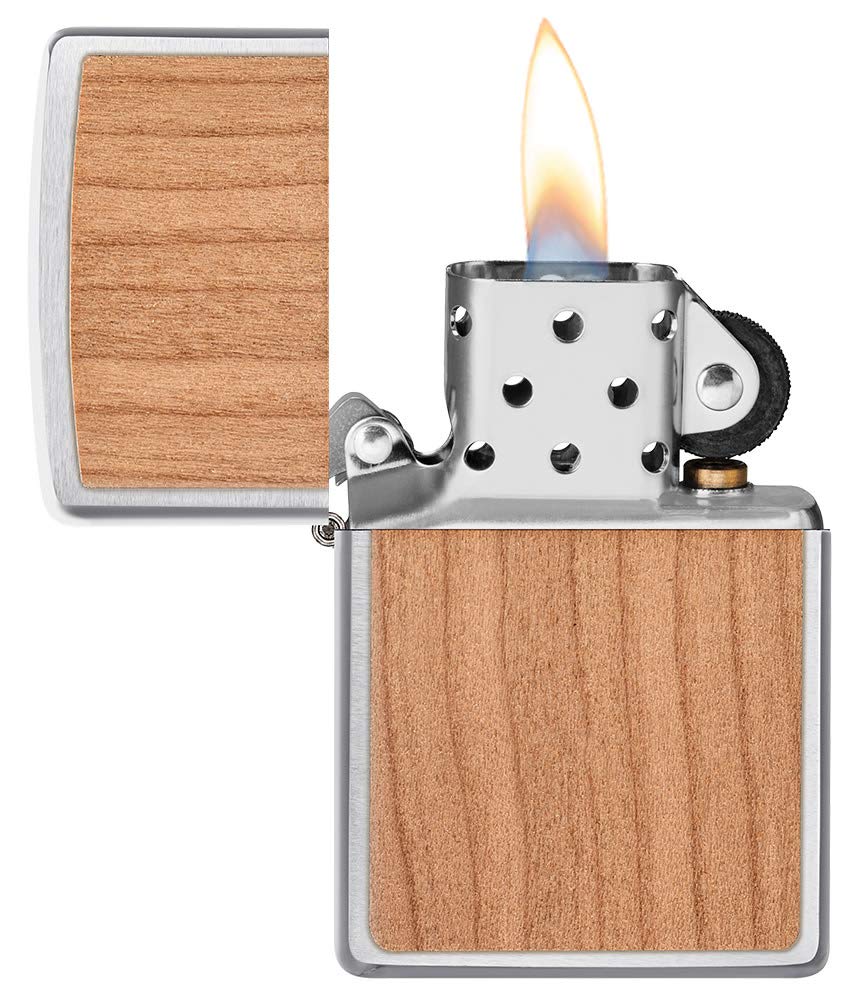 Zippo Woodchuck USA Cherry Brushed Chrome Pocket Lighter