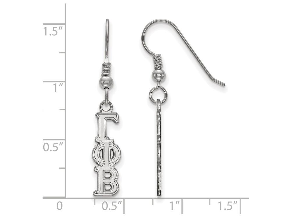 Sterling Silver Official Licensed Greek Sororities Gamma Phi Beta (???) Small Dangle Earrings