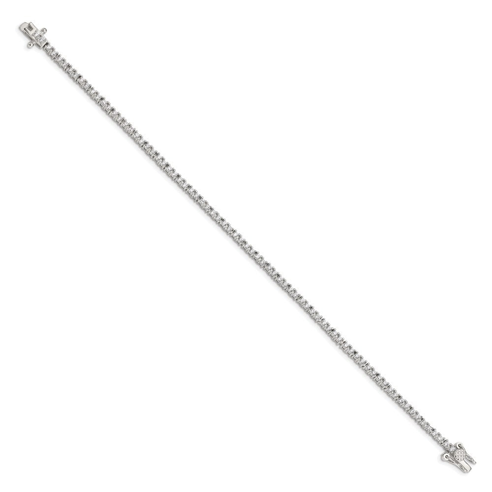 Sterling Silver Rhodium-plated CZ Tennis Bracelet 7 inches