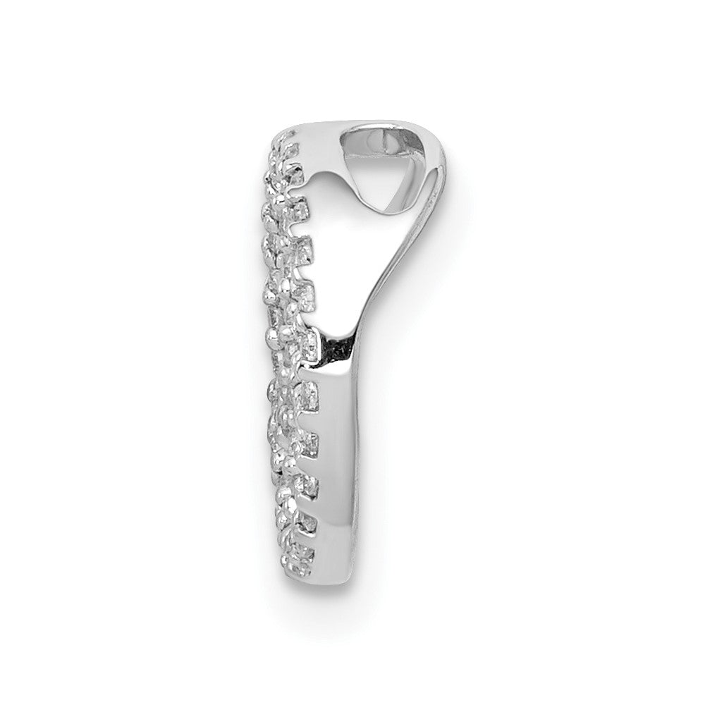 14k White Gold 1/6 carat Lab Grown Diamond VS/SI+ G+ Peace Sign Chain Slide Pendant