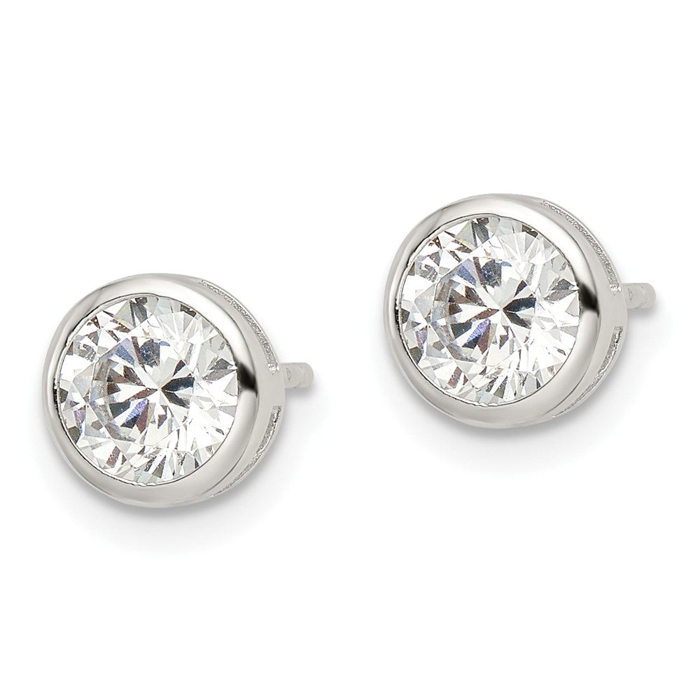 White Ice Sterling Silver Rhodium-plated Diamond Teardrop Post Earrings