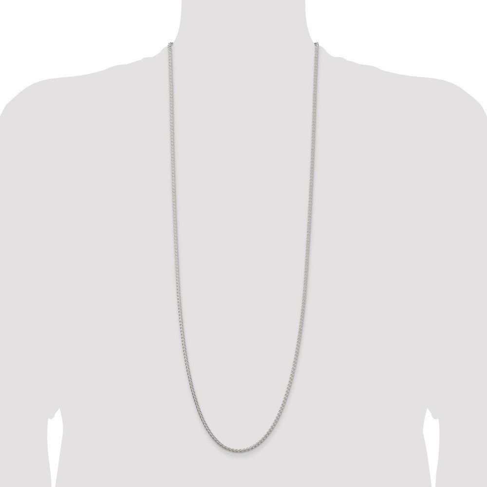 Sterling Silver 2.5mm Round Spiga Chain 36 Inches
