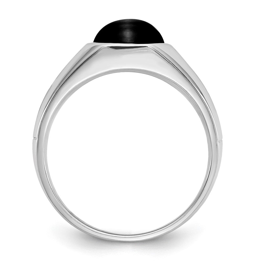 Sterling Silver Onyx & Diamond Ring