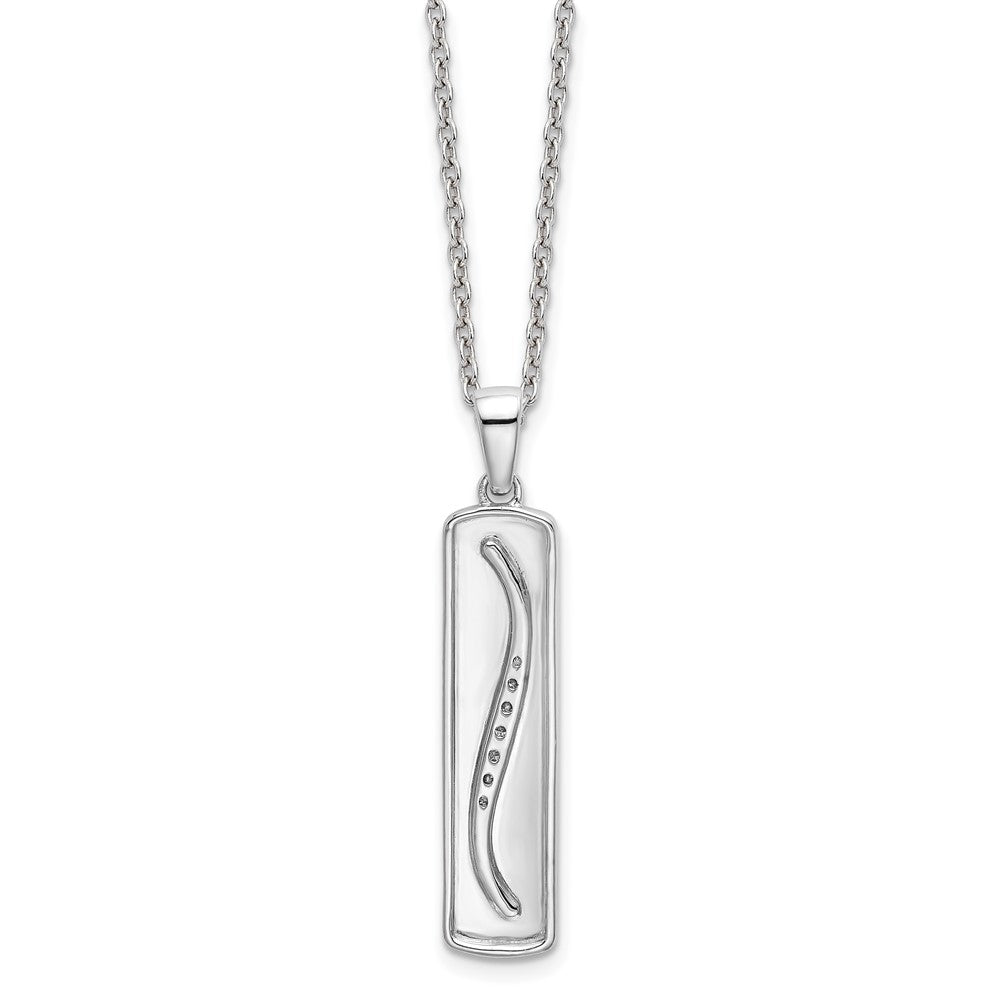 White Ice Sterling Silver Rhodium-plated 18 Inch Diamond Necklace with 2 Inch Extender 18 Inches
