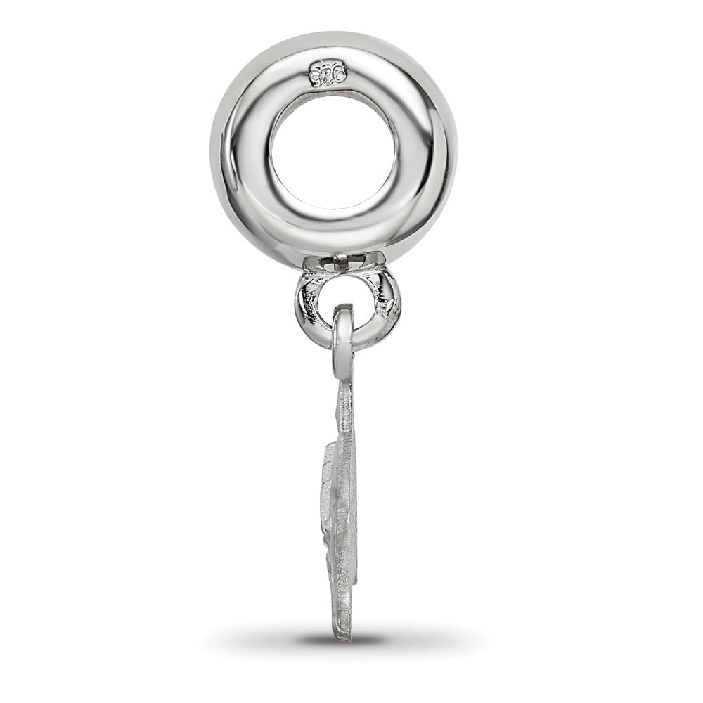 Sterling Silver Rhodium-plated LogoArt Delta Delta Delta Dolphin on Bead QDDD003BD1-SS