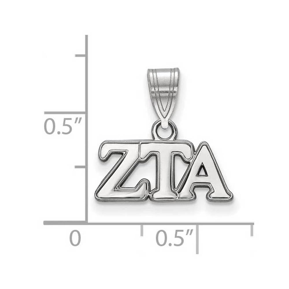 Sterling Silver Official Licensed Greek Sororities Zeta Tau Alpha (ZTA) Medium Pendant