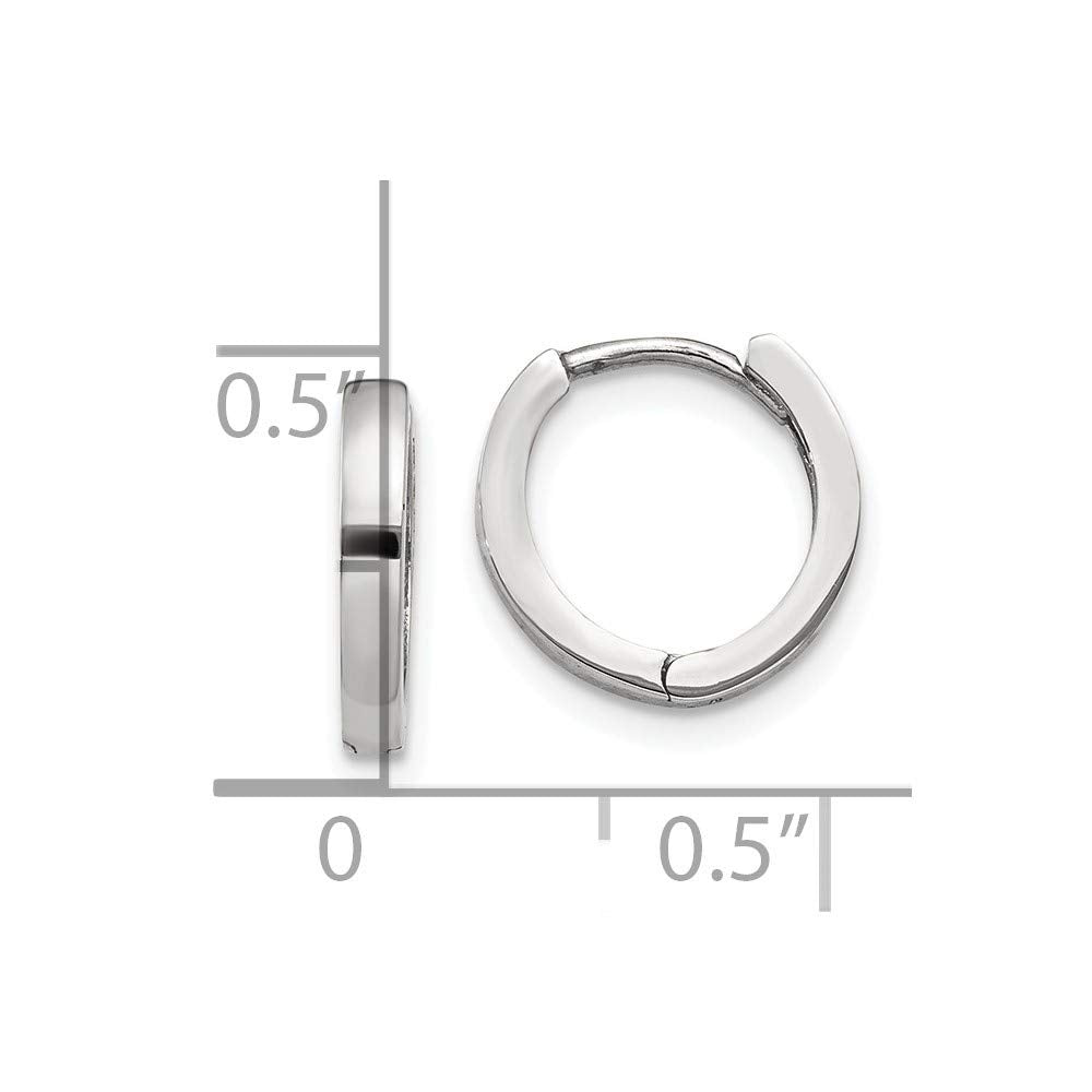 10k White Gold Hinged Hoop Earrings