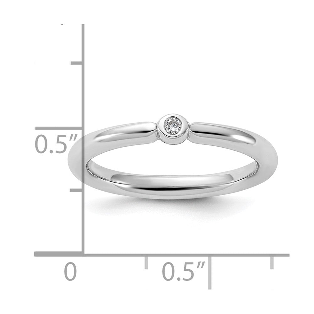 Sterling Silver Stackable Expressions Rhodium-plated CZ Ring Size -9