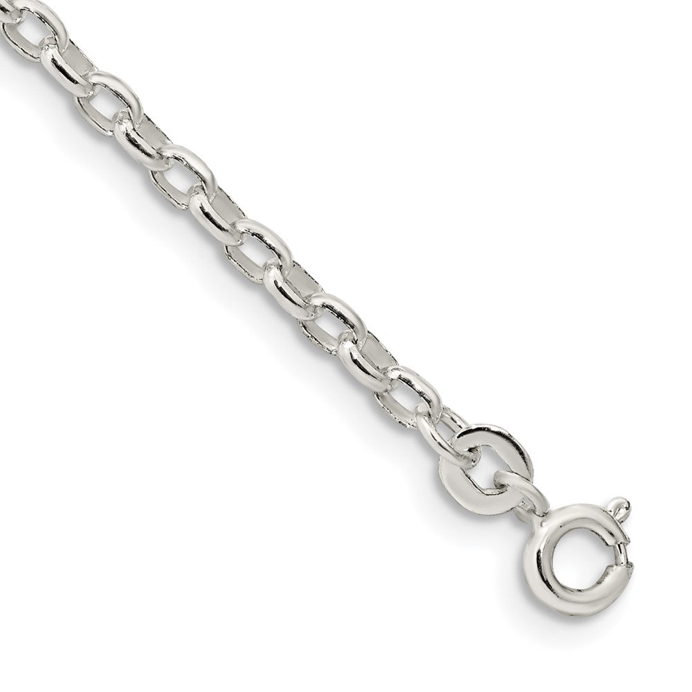 Sterling Silver 2.75mm Oval Fancy Rolo Chain 7 inches