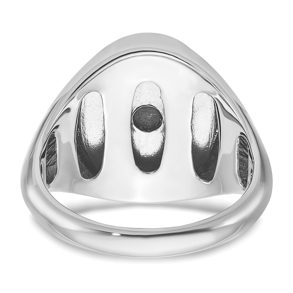 SS IBGoodman Blue Agate Intaglio Complete Ring