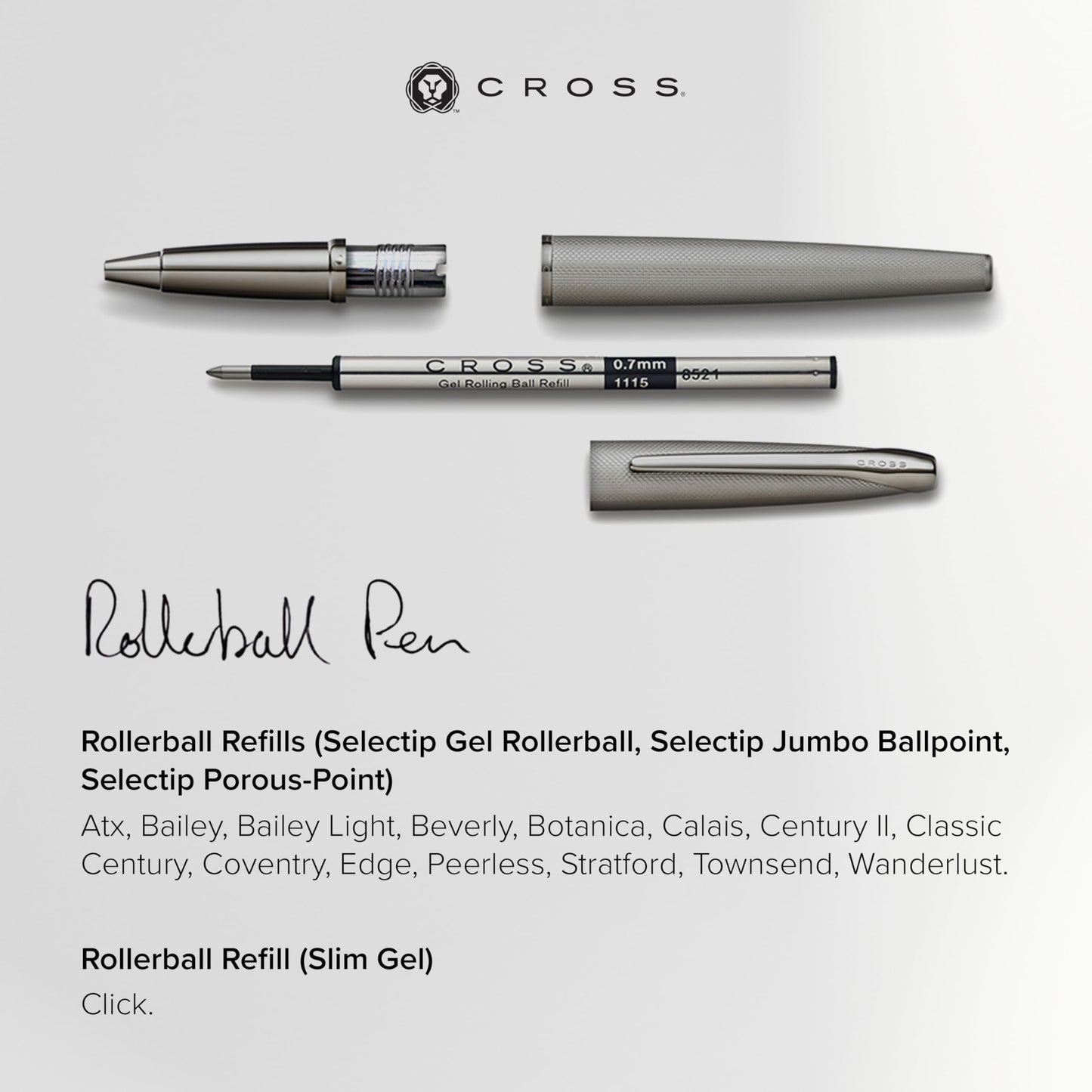 Cross Selectip Gel Rollerball Pen Refill - Blue - Dual Pack