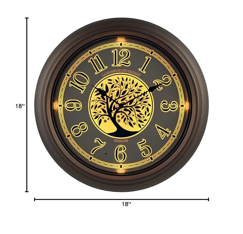 La Crosse Clock 18 inch Indoor/Outdoor Bronze Lux Lighted Dial Quartz Analog Clock, 403-3246BR