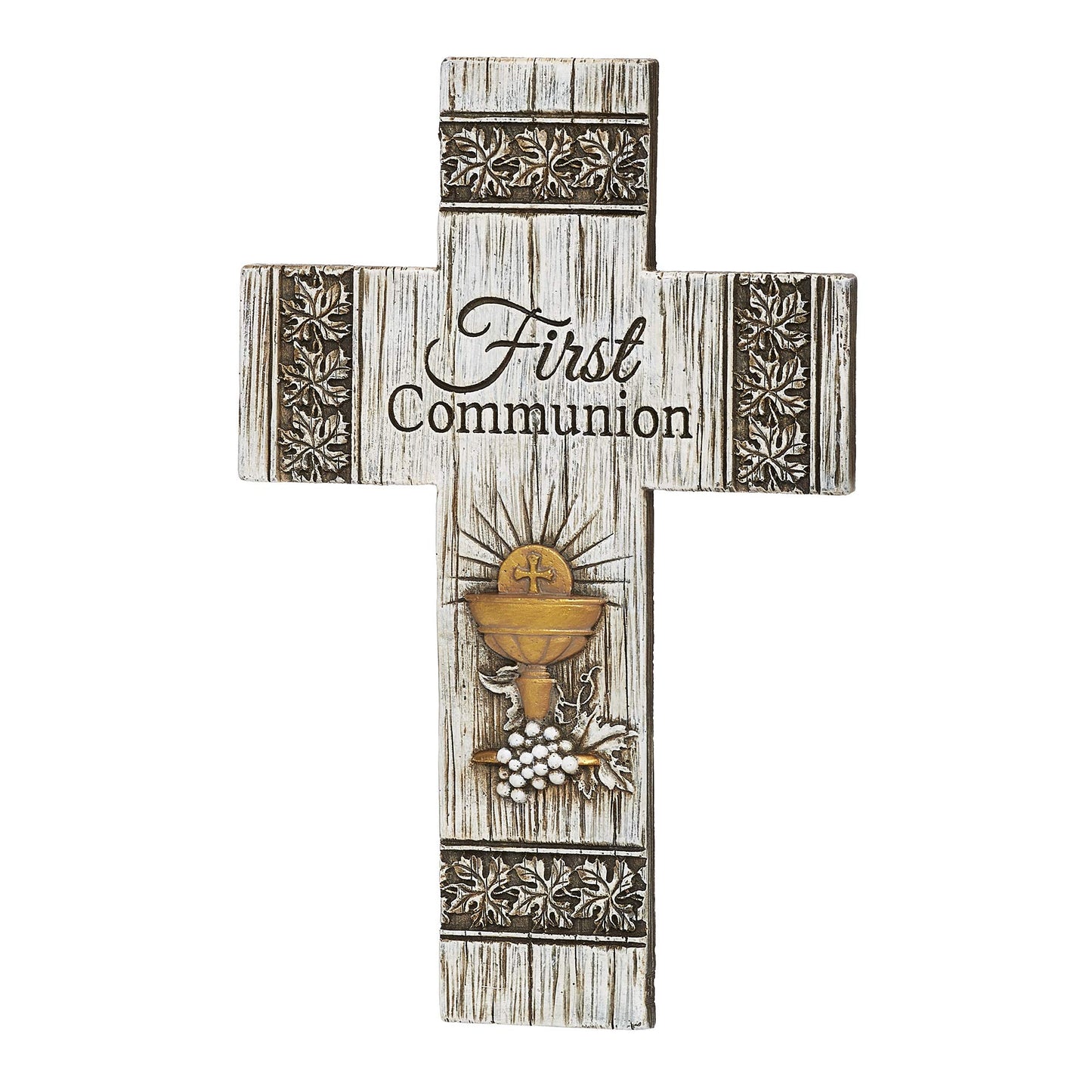 Roman 602062 Joseph Studio Distressed Communion Wall Cross, 8-inch Height, White