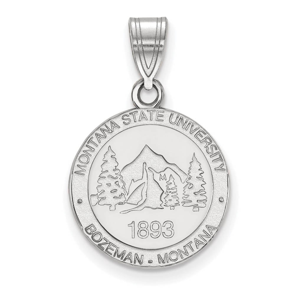 LogoArt Sterling Silver Montana State University Medium Crest Pendant Necklace