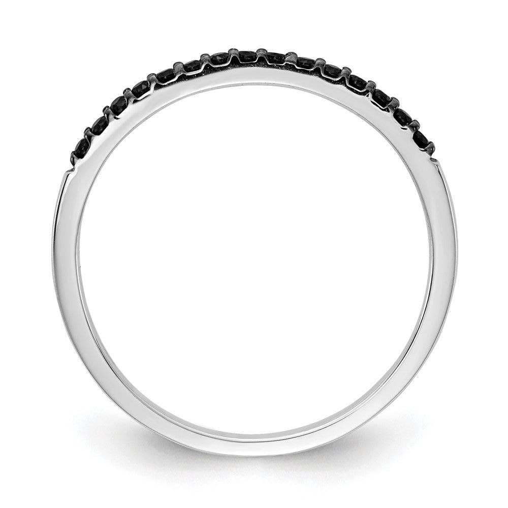 10K White Gold Black Diamond Band Size 6.75