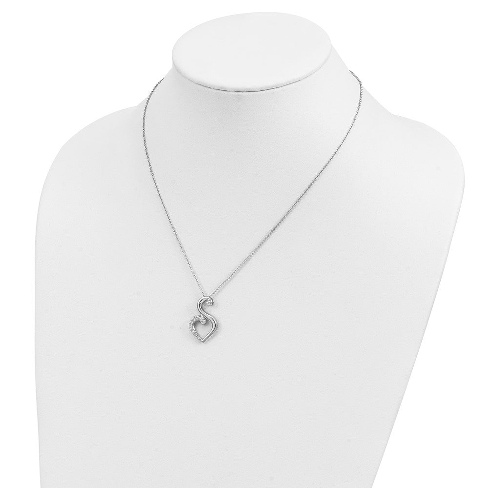 Sentimental Expressions Sterling Silver Rhodium-plated CZ Journey of Friendship 18in Necklace 18 Inches