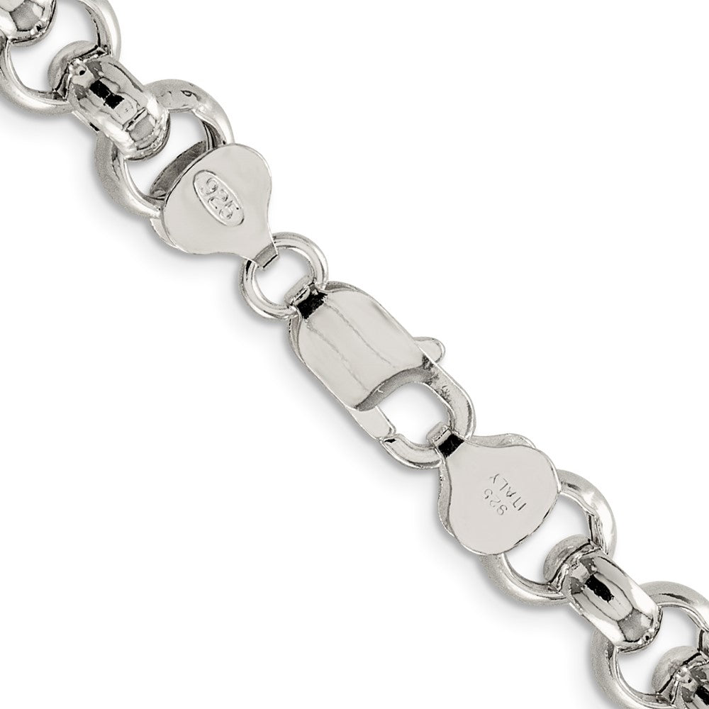 Sterling Silver 9.5mm Semi-solid Rolo Chain 18 Inches