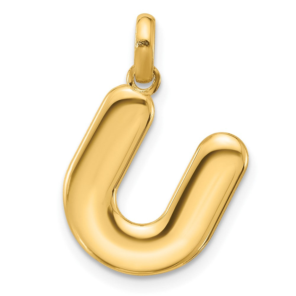 14k Yellow Gold Fancy Letter U