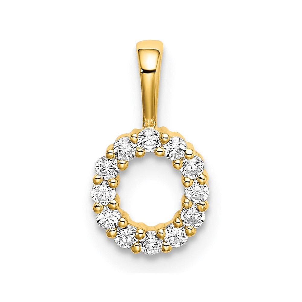14k 1/8 carat Lab Grown Diamond VS/SI+ G+ Letter O Intitial Pendant