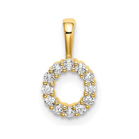 14k 1/8 carat Lab Grown Diamond VS/SI+ G+ Letter O Intitial Pendant