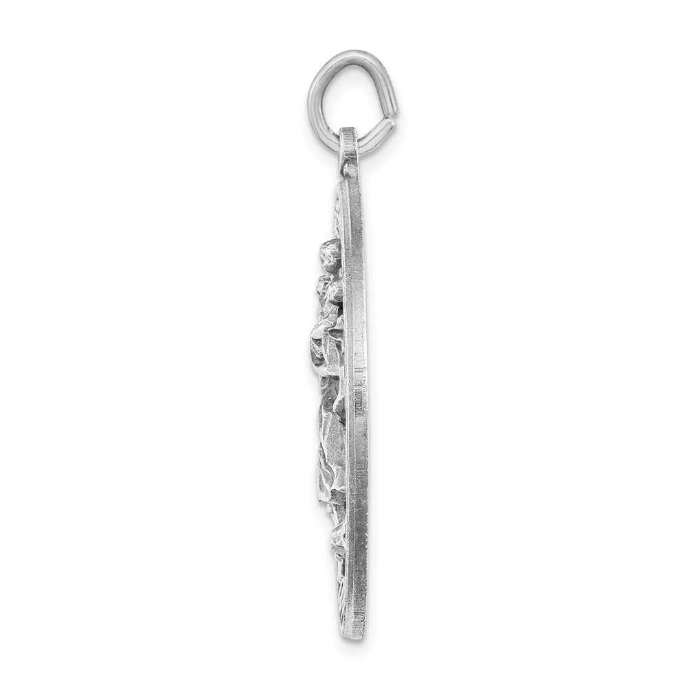 Sterling Silver Antiqued St. Christopher Medal